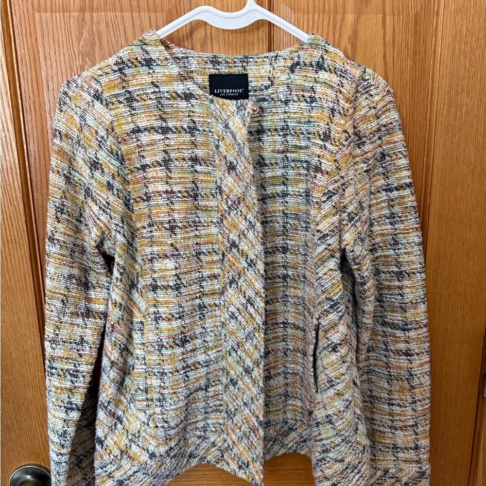 Liverpool Multicolor Tweed Open Jacket with Yellow Accents